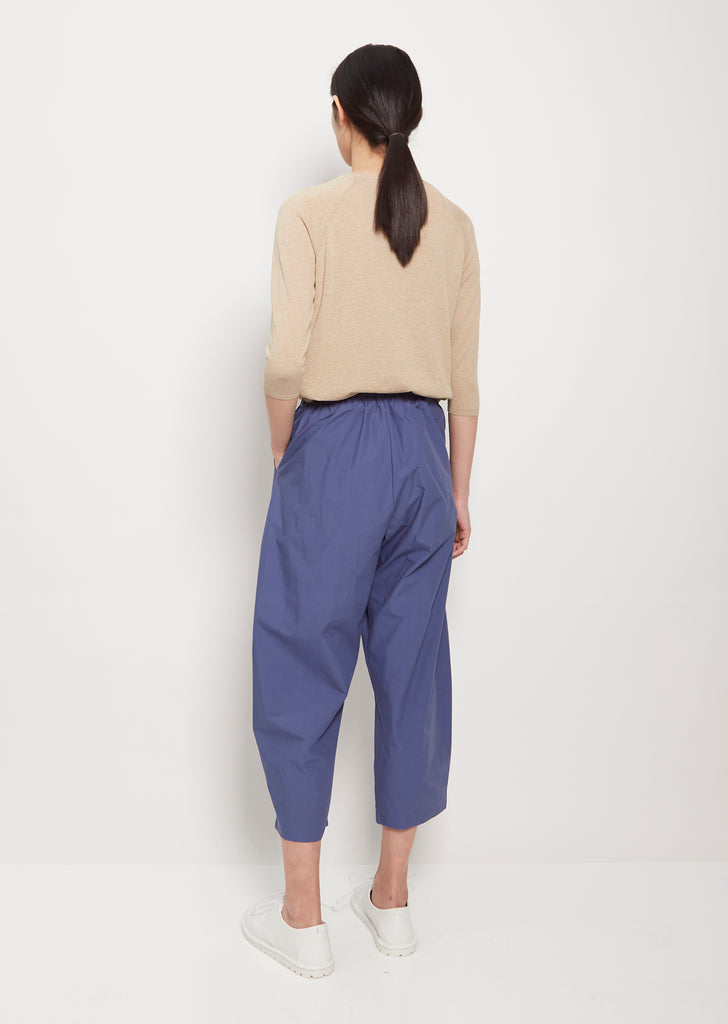 Cropped Cotton Balloon Trousers — Sugar Blue