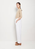 Pleat Front Polyester Linen Trousers
