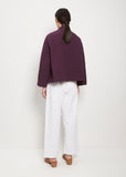 Mini Collar Linen Cotton Jacket — Aubergine