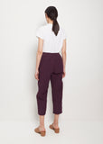 Tapered Linen Cotton Trousers — Aubergine