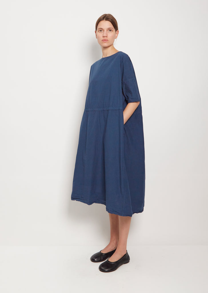 Tissue Cotton Oversized Dress — Navy