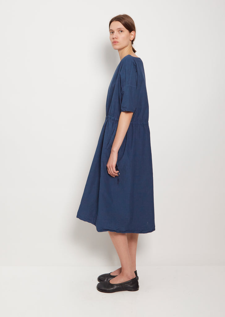 Tissue Cotton Oversized Dress — Navy