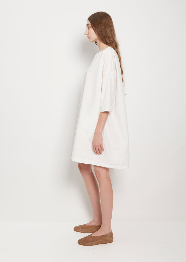 Tissue Cotton Boatneck Dress — Milk