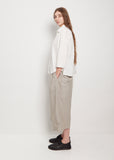 Tissue Cotton Wide Trousers — Stone Grey