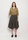 Tissue Cotton Pleated Skirt — Moss