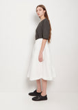 Tissue Cotton Pleated Skirt — Milk