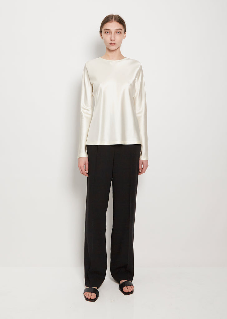 Cybele Satin Mulberry Silk Blouse — Off-White