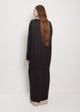 Chunky Boatneck Linen Blend Dress — Oyster/Black