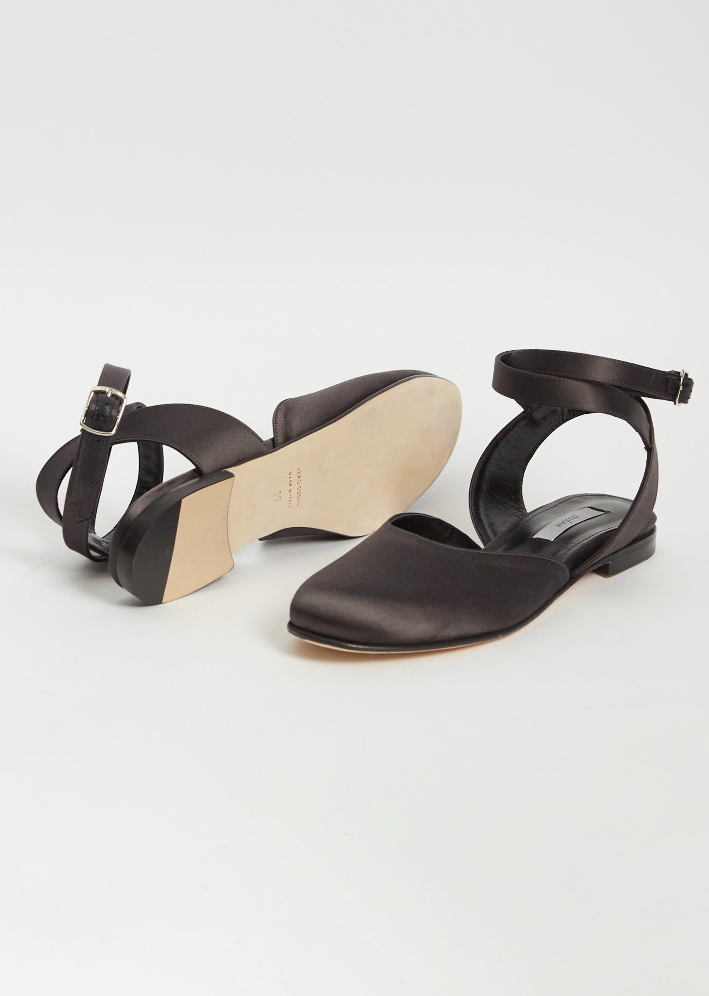 Ankle Strap Satin Ballerina – La Garçonne