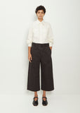 Cropped Belted Pocket Cotton Linen Pant