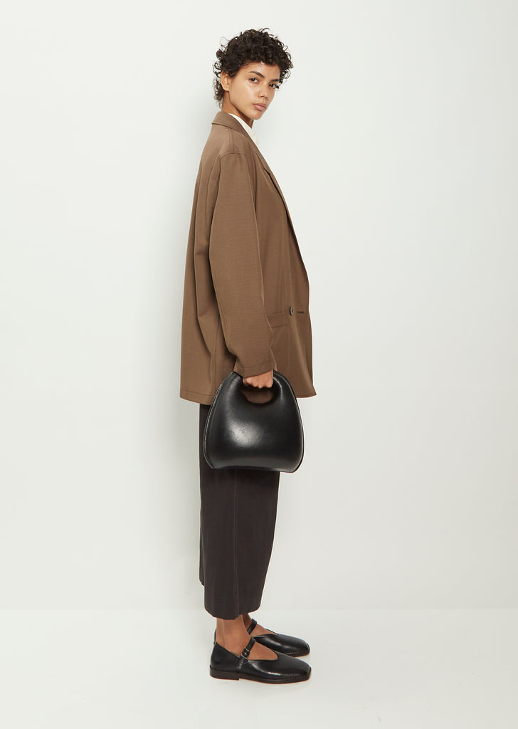 Lemaire 'egg' Leather Shoulder Bag in Black