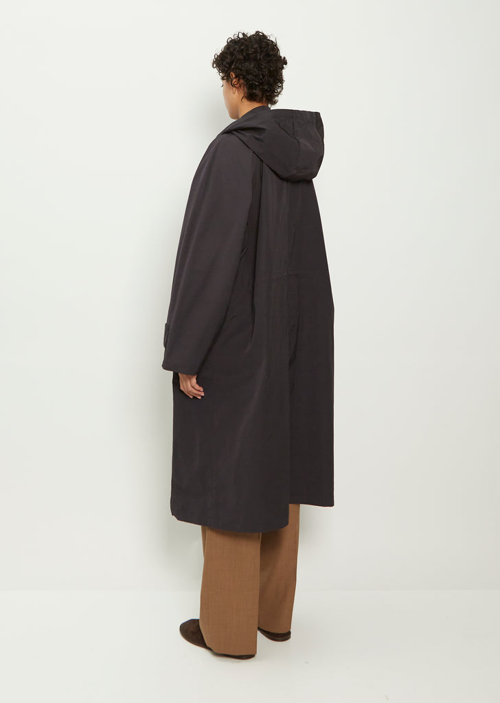 Hooded Parka Coat — Black
