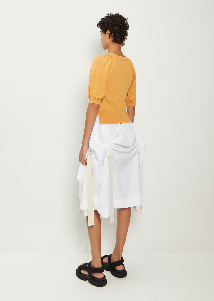 Cropped Puff Frill Top