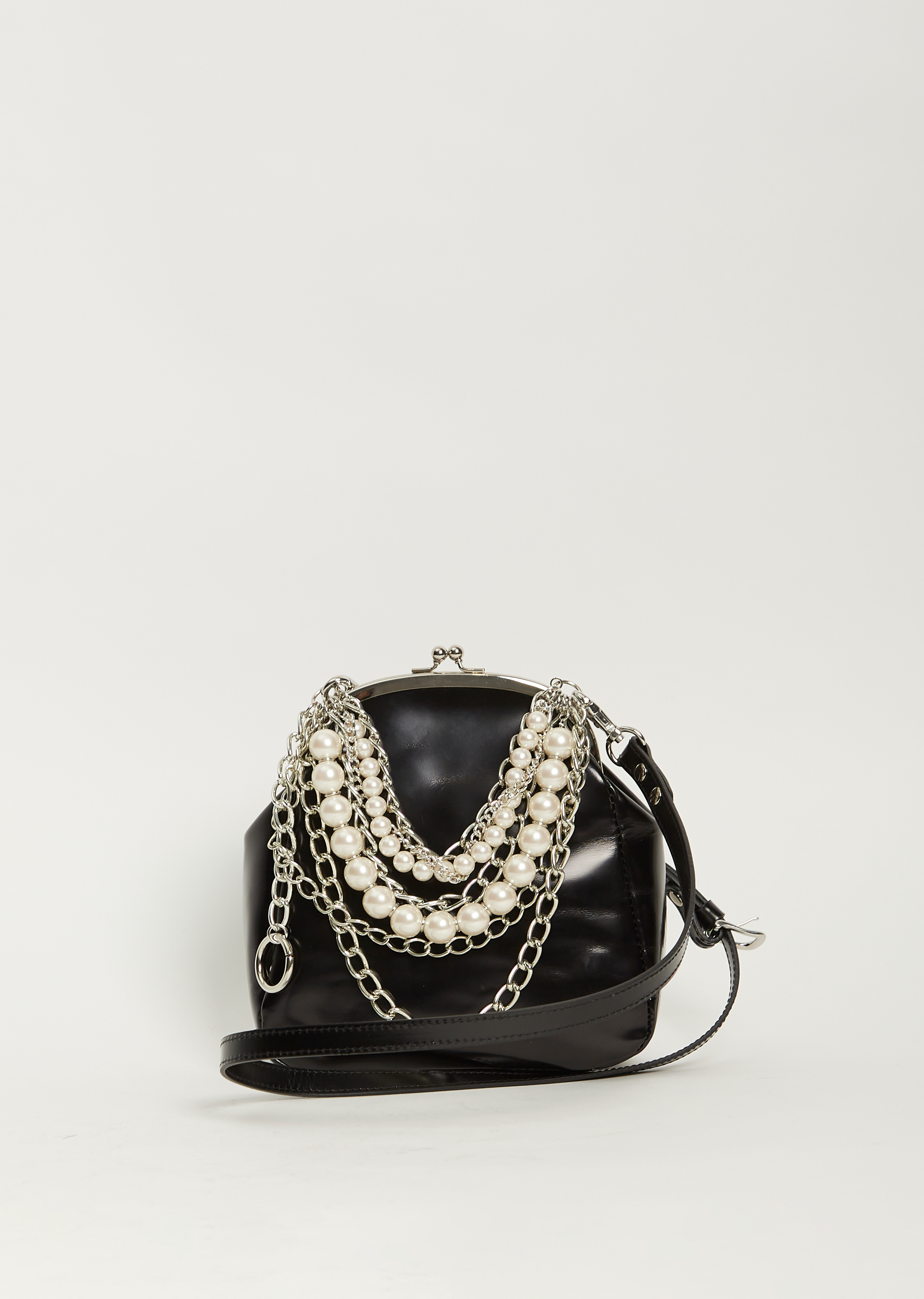 Pearl x Chain Clasp Bag - OS / Black