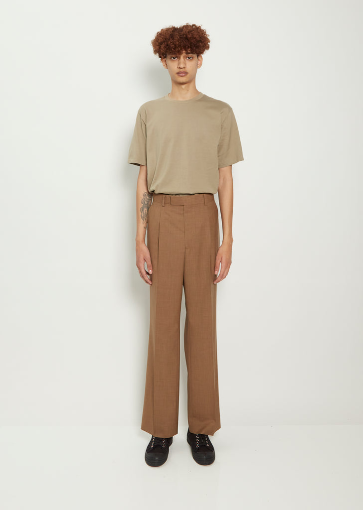 Men's Super Fine Tropical Wool Slacks — Top Brown