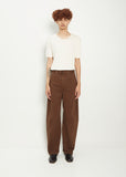Unisex Twisted Belted Cotton Pants - Dark Brown