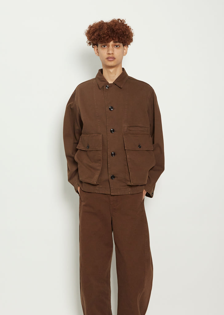 Men's Boxy Cotton Jacket — Brown