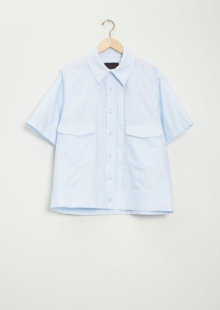 Men's Pleated Shirt With Flap Pockets