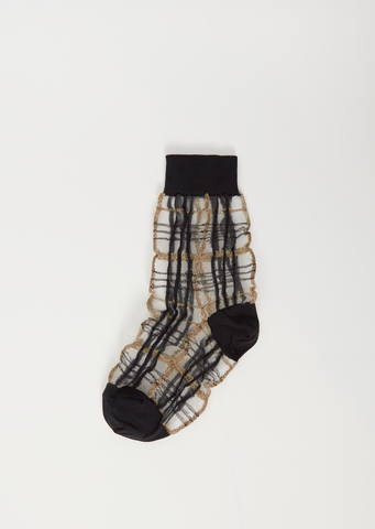 Plaid Socks — Navy