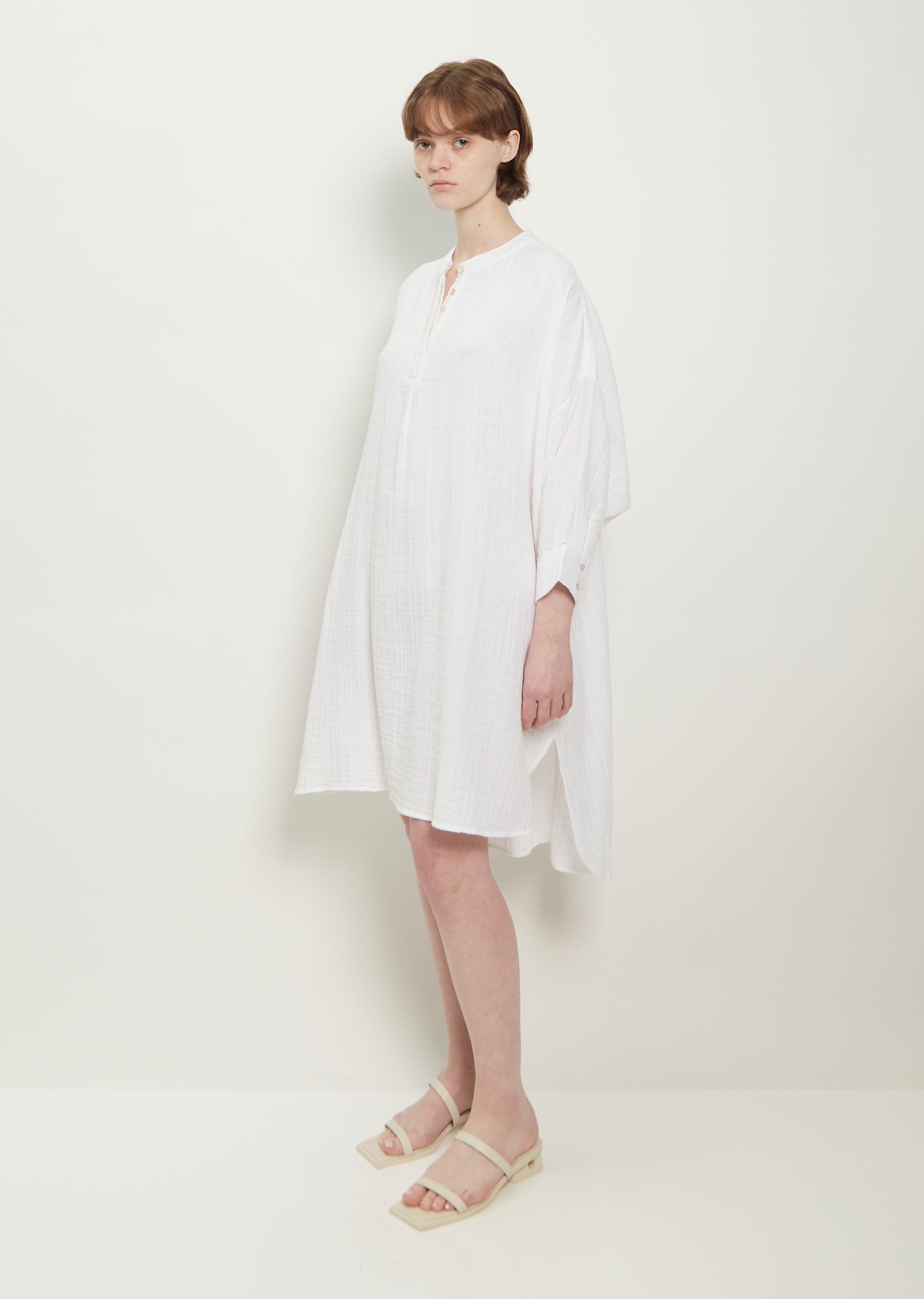 cotton henley dress Henley Sleeveless Cotton Blend Dress - Artist