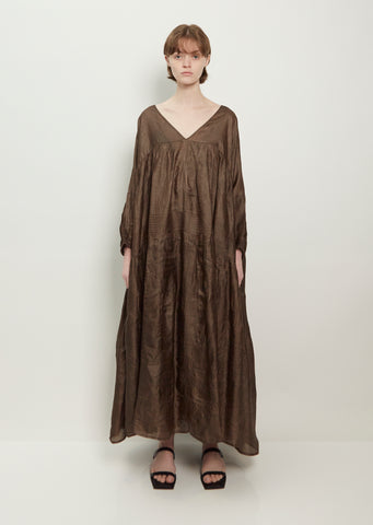 Airi Silk Tussar Maxi Dress — Cacao
