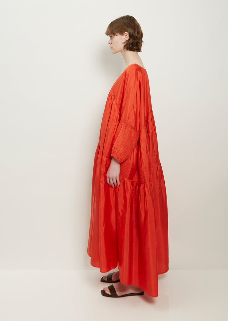Airi Silk Habutai Maxi Dress — Tomato