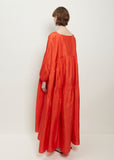 Airi Silk Habutai Maxi Dress — Tomato