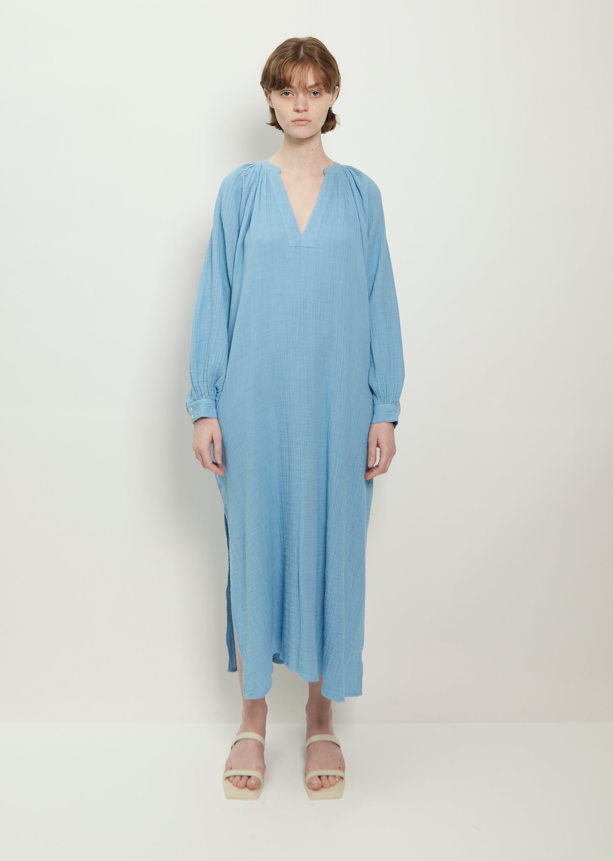 Jhula Double Cloth Cotton Longsleeve Maxi Dress – La Garçonne