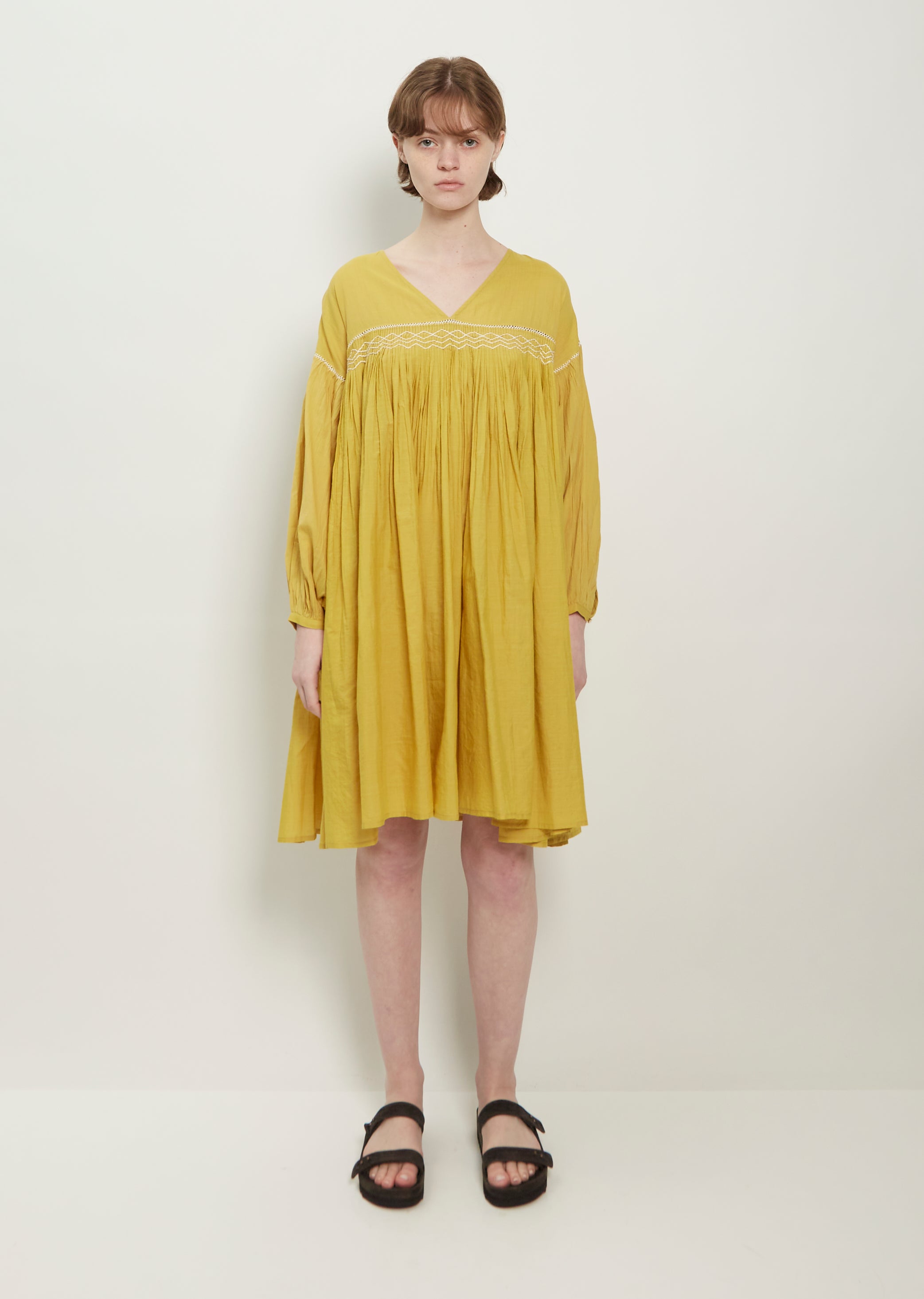 Kaila Handwoven Cotton Voile Poet Mini Dress – La Garçonne