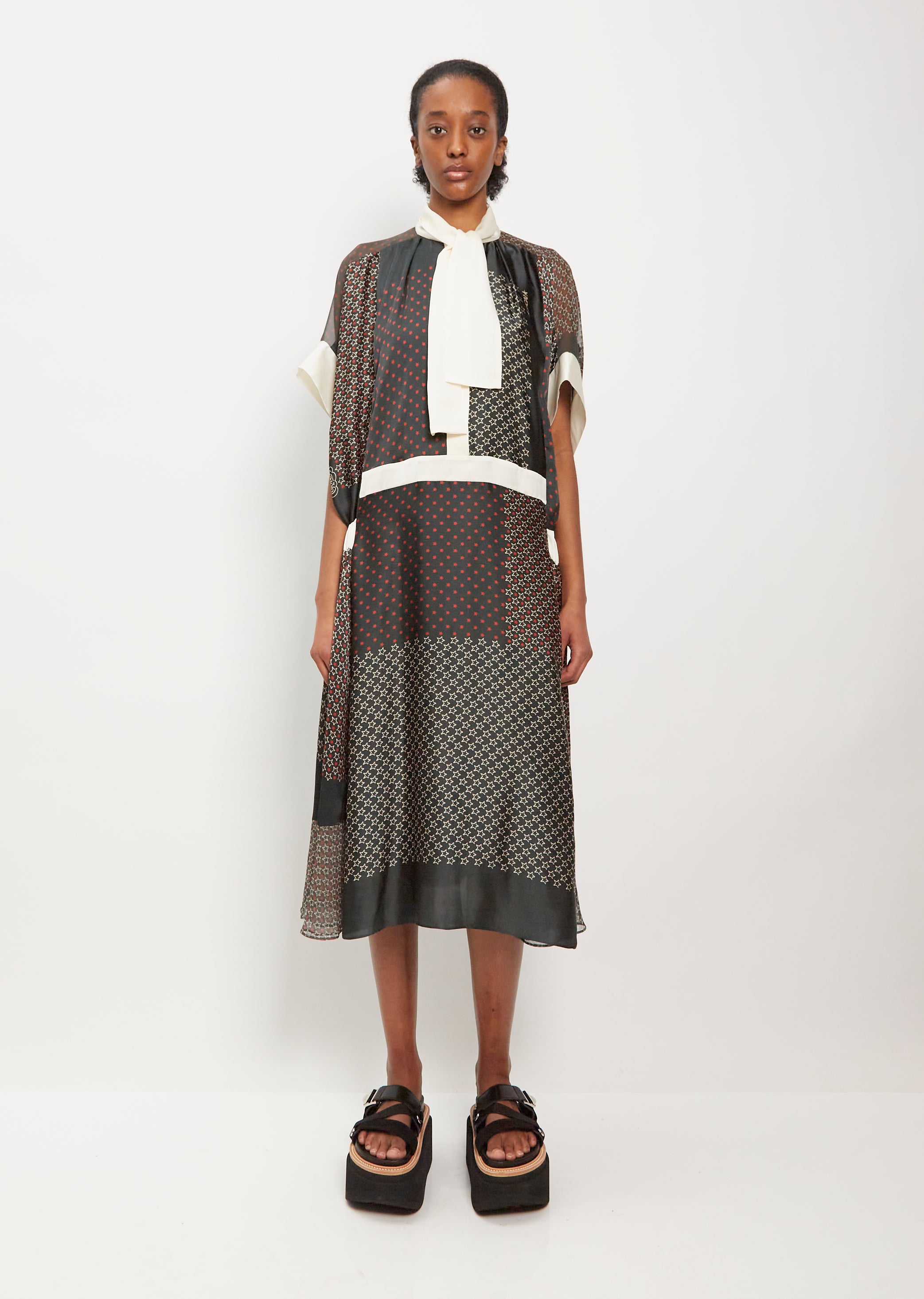 sacai 23SS Eric Haze Print Dress ワンピース 1 sacai サカイ 23SS Eric Haze Print Dress 切替ワンピース 23