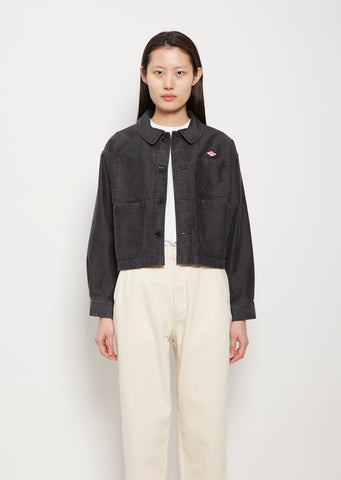 French Coverall Cotton Jacket — Black