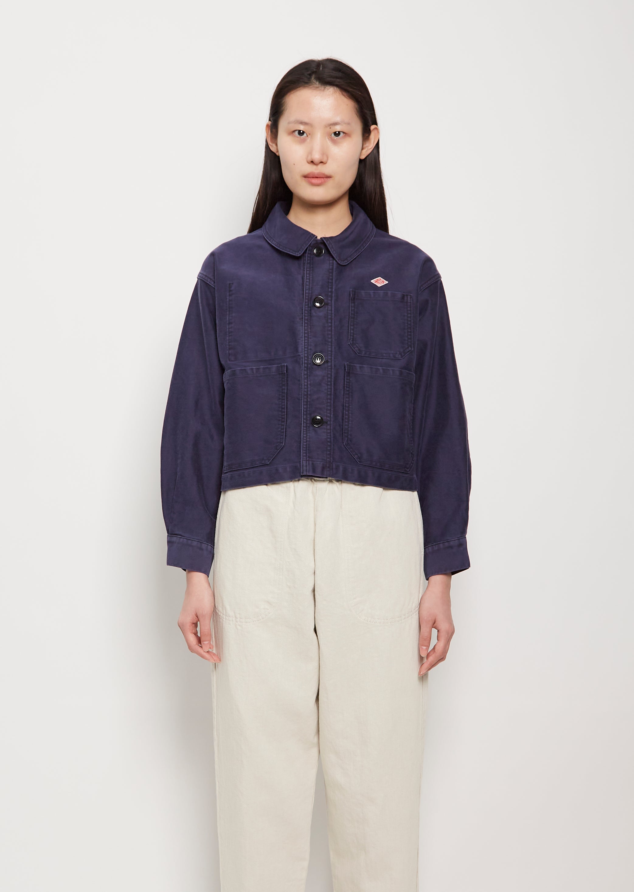 French Coverall Cotton Jacket — Navy – La Garçonne