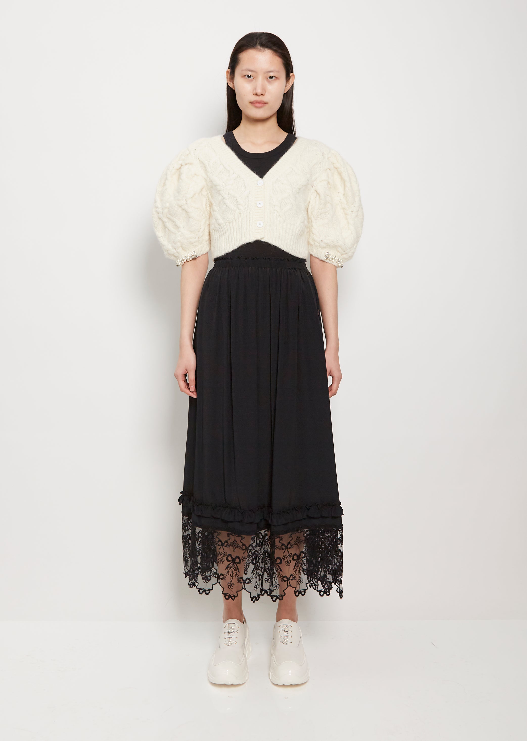 Lace Trim Maxi Skirt – La Garçonne
