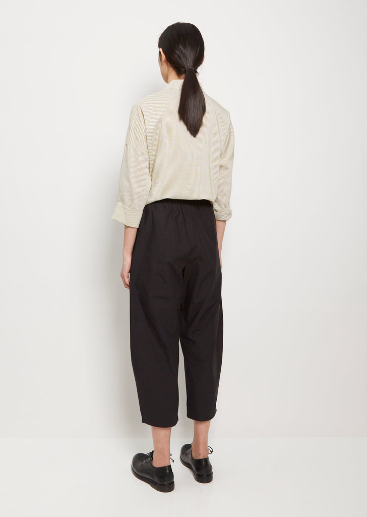 Cropped Cotton Balloon Trousers — Dark