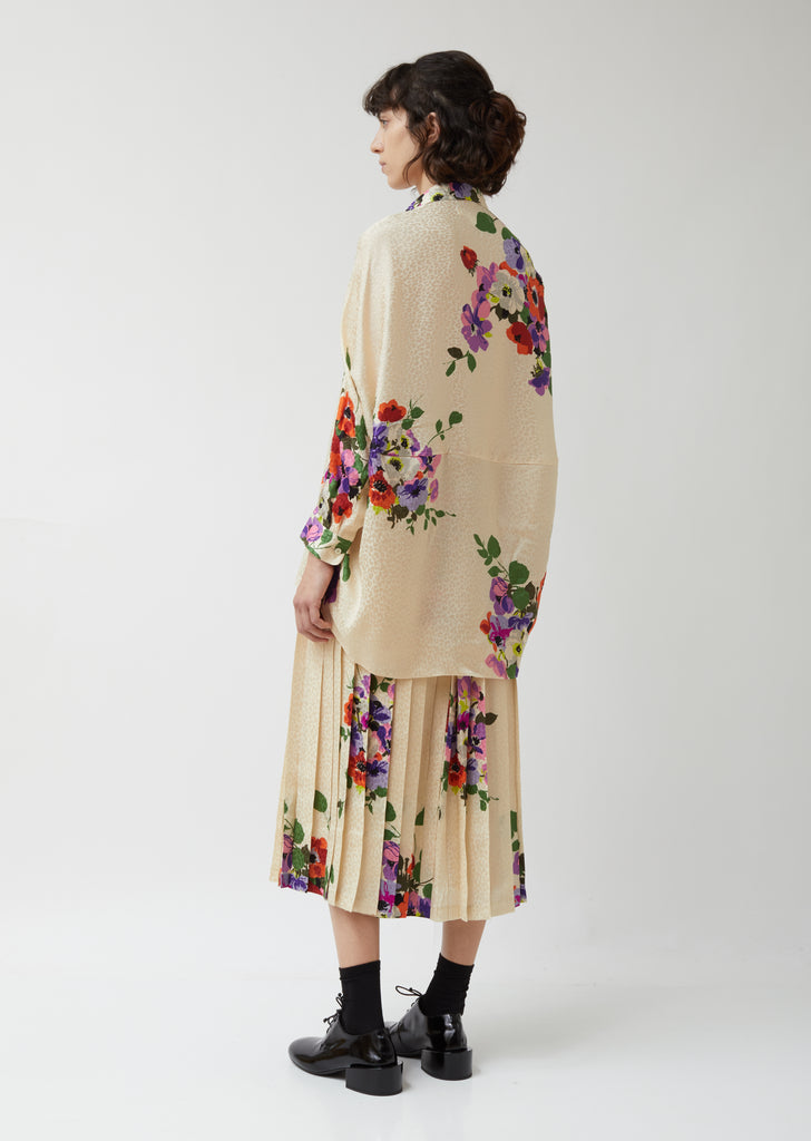 Silk Jacquard Flower Pattern Shirt