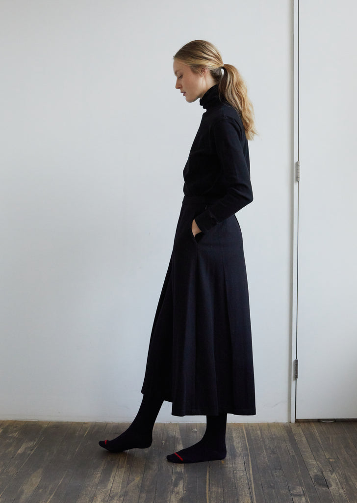 Women Compressed Wool Houndstooth Split Long Skirt