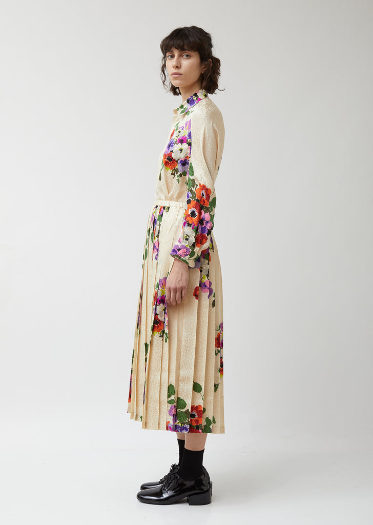 Silk Jacquard Flower Pattern Skirt
