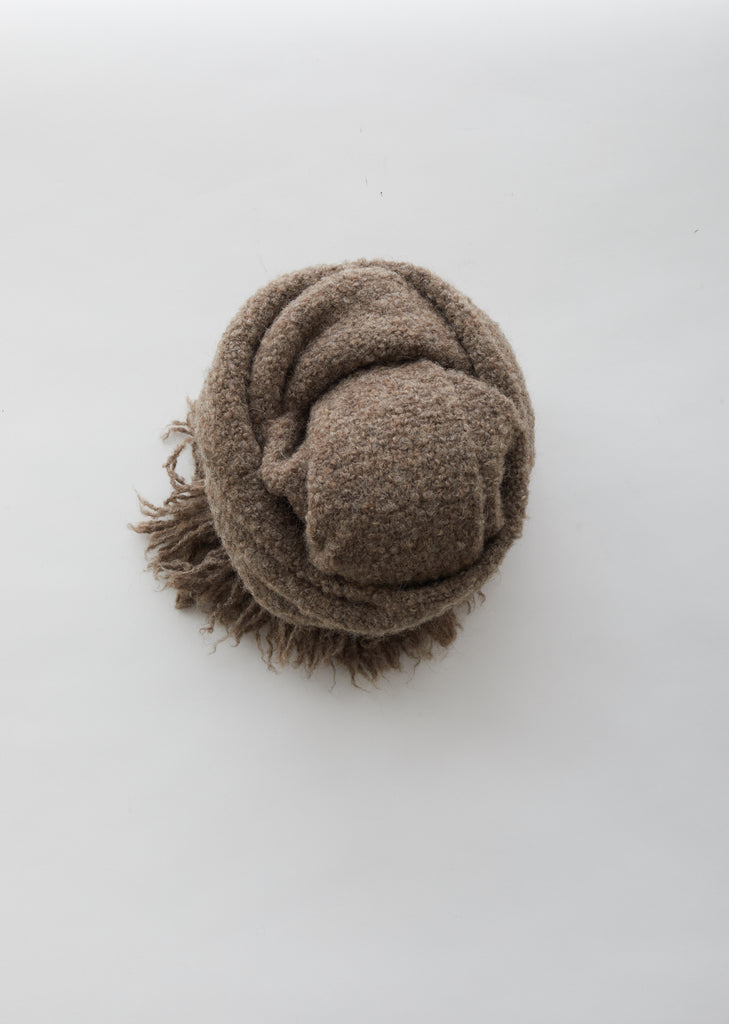Handwoven Keyhole Scarf in Brown