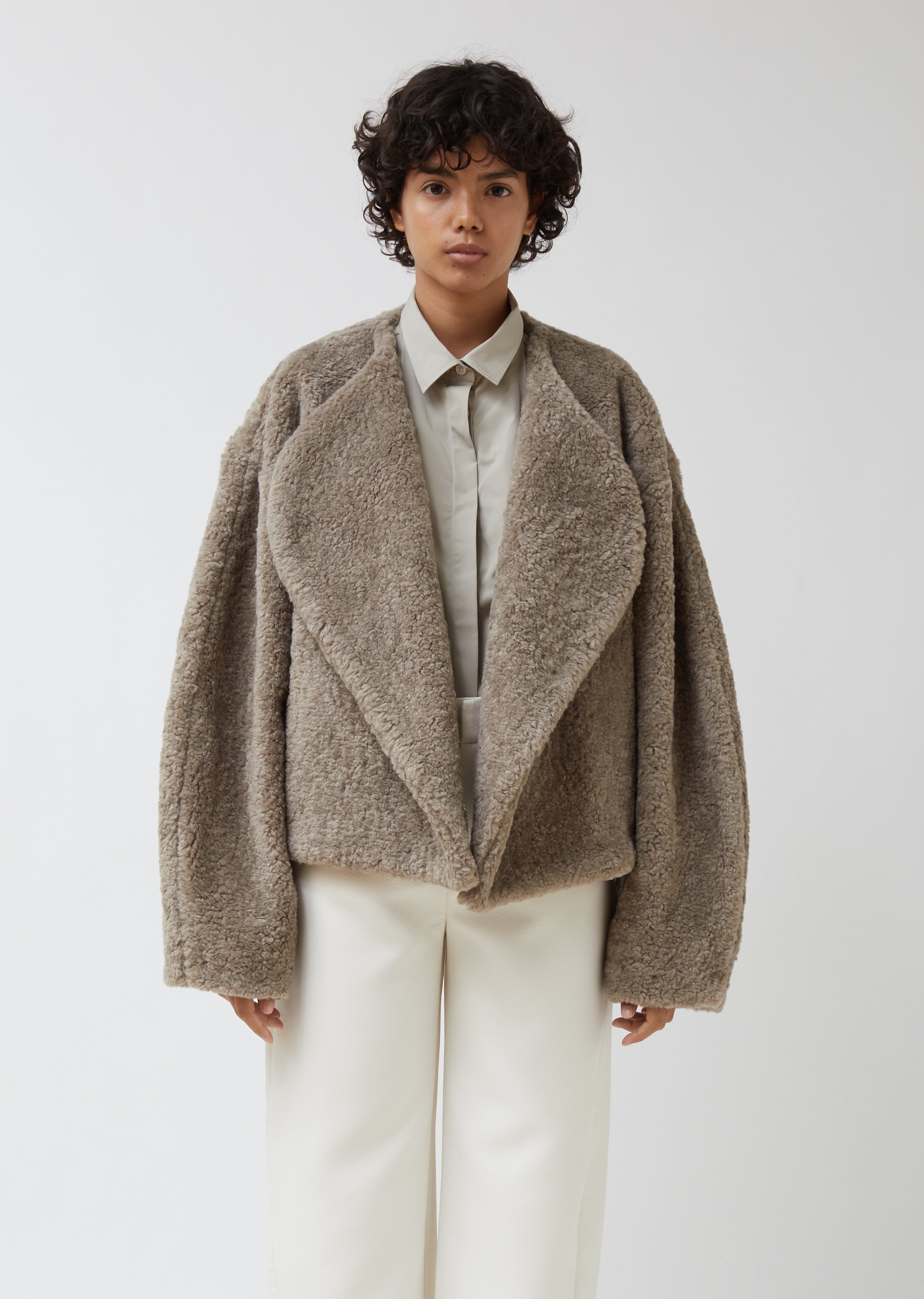 TOTEME Bellac Cocoon Jacket ベージュ Bellac Felted Wool Jacket by Totême- La Garçonne