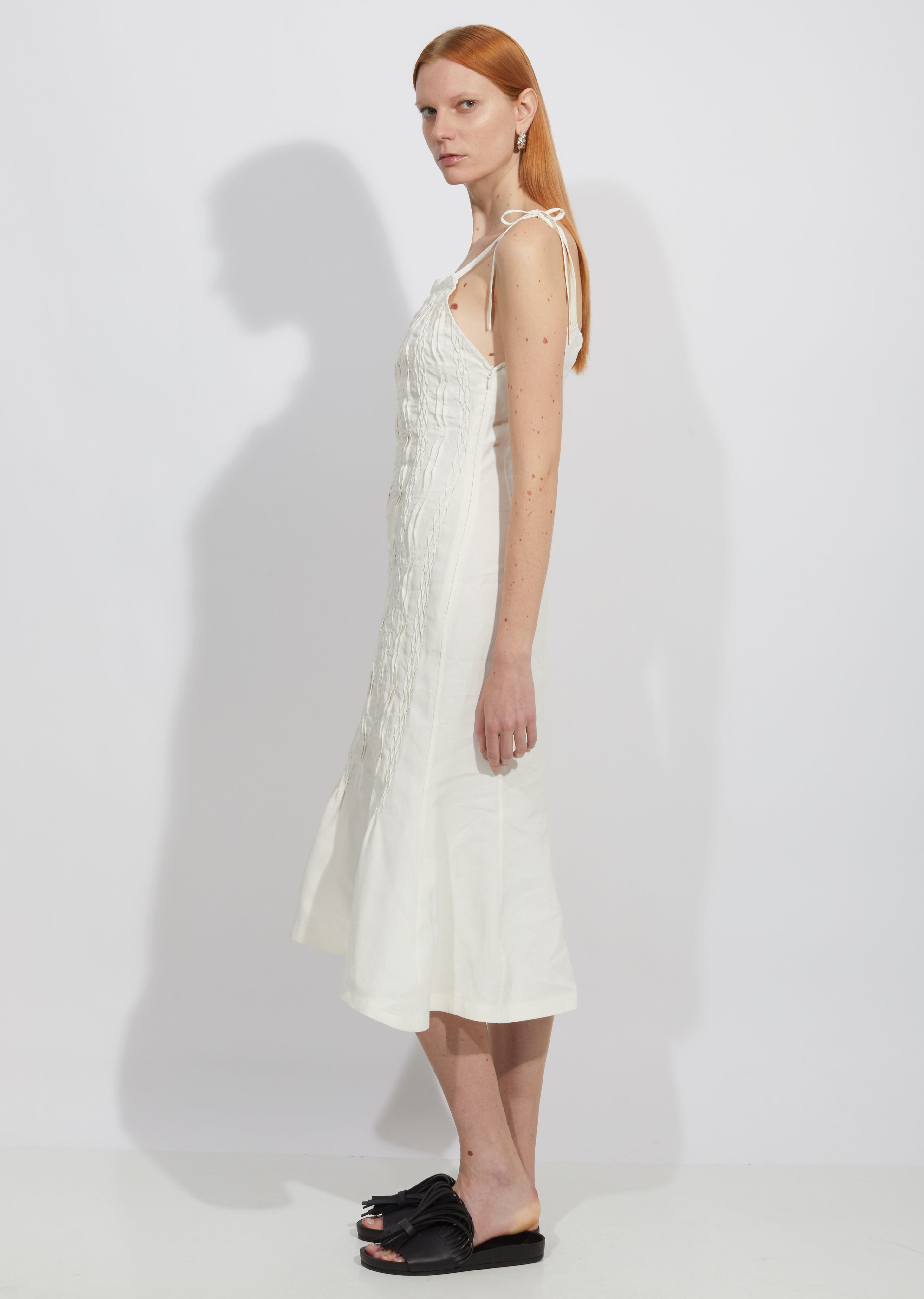 Madge Pigment Coated Linen Dress La Garonne Madge Pigment Coated Linen Dress La Garonne