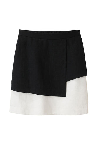 Contrast Linen Skirt