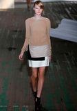 Contrast Linen Skirt