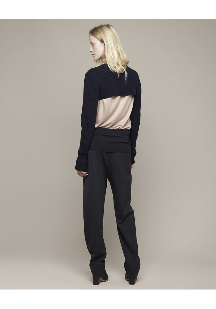 Cropped Turn-Back Sleeve Pullover