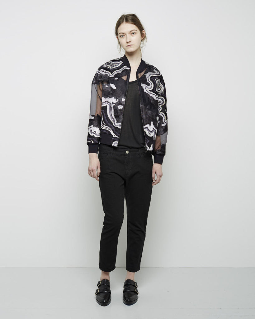 Embroidered Organza Bomber