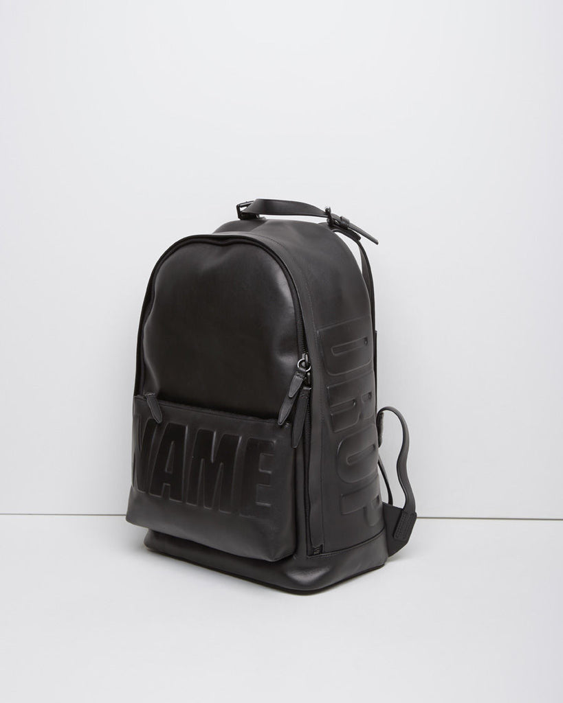 Leather Name Drop Backpack