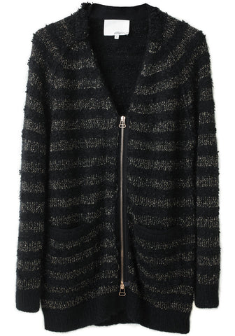 Metallic Stripe Cardigan