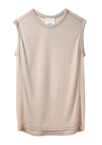 Muscle Tee with Sheer Yoke