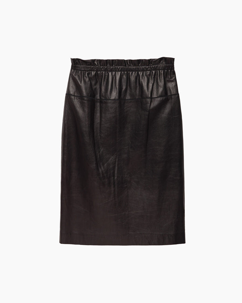 Nappa Leather Paperbag Waist Skirt
