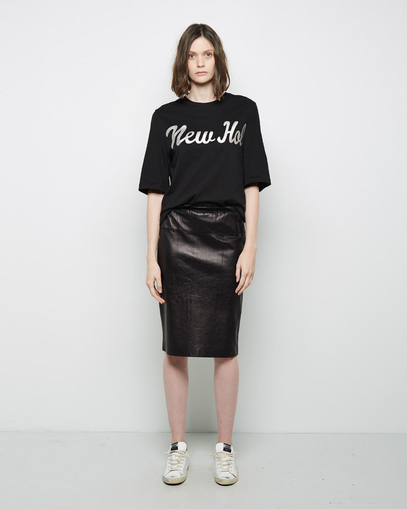 Nappa Leather Paperbag Waist Skirt