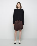 Organic Hemmed Leather Skirt
